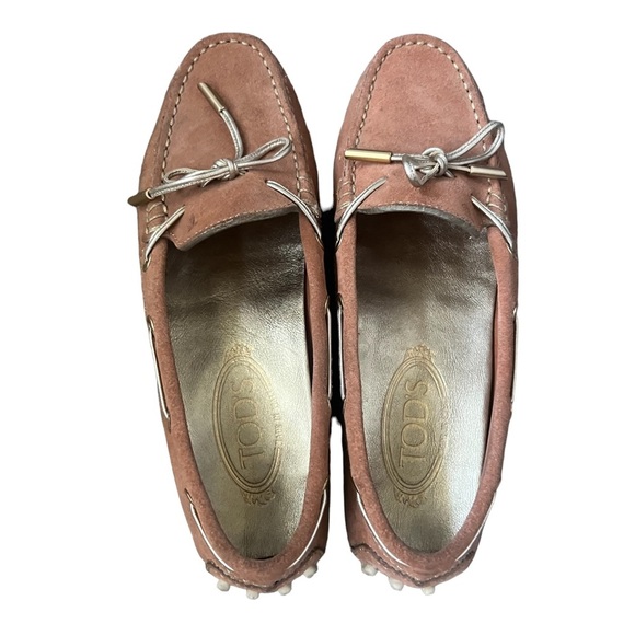Tod's Tie-fastening Suede Loafers Ligtht Brown Size IT 36/ US 6 - Picture 5 of 15